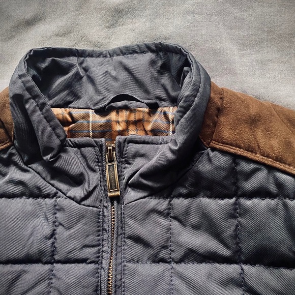 Johnston & Murphy Navy Vest w Brown Suede Trim - Picture 7 of 7